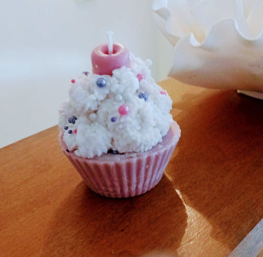 Unicorn Cupcake Candle